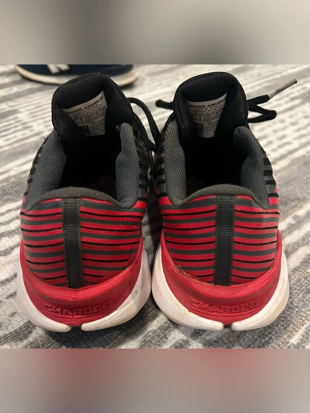 Under Armour Black and White Youth Sneaker